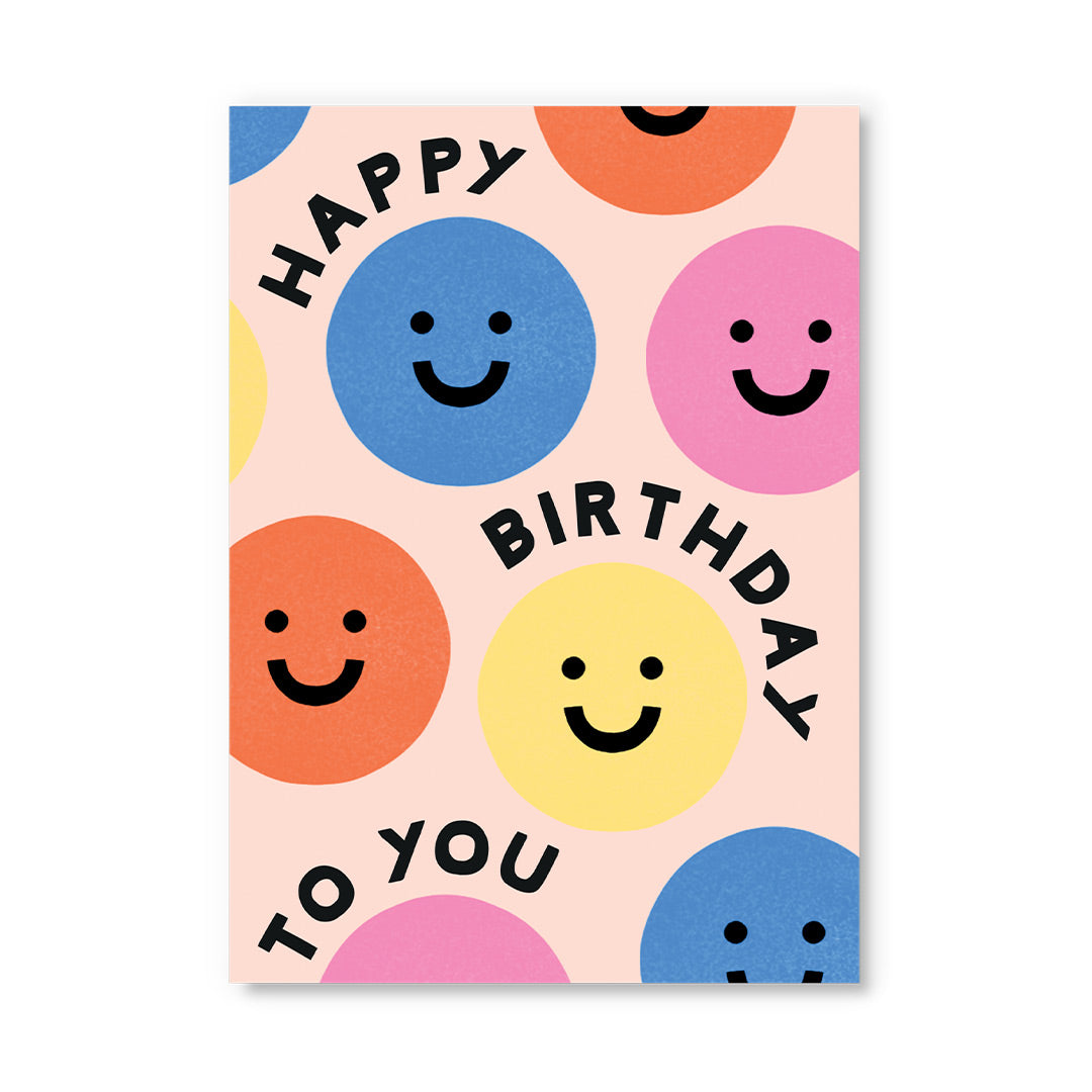 Happy Birthday Smiley Postcard By Penny Black