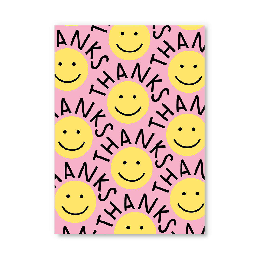 Thanks Smiley Postcard By Penny Black