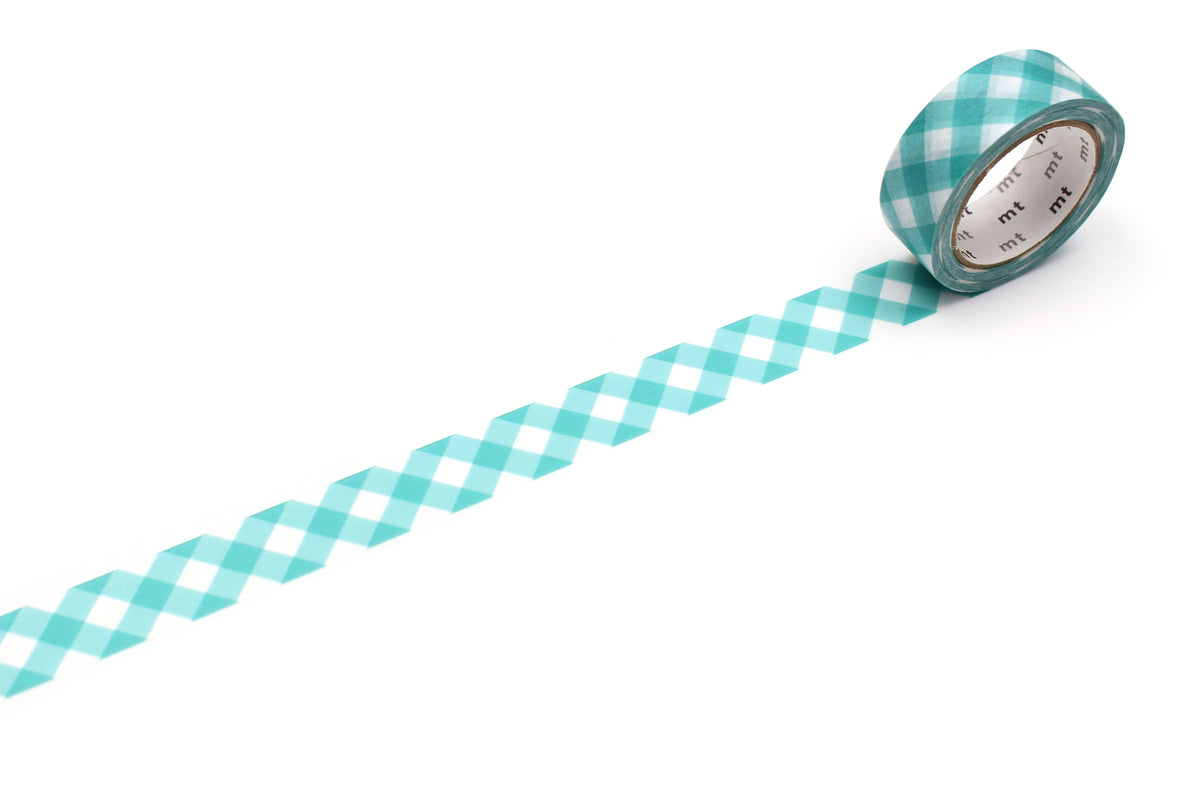 mt Washi Tape - 1P Thick Checkered Green by penny black showing tape design