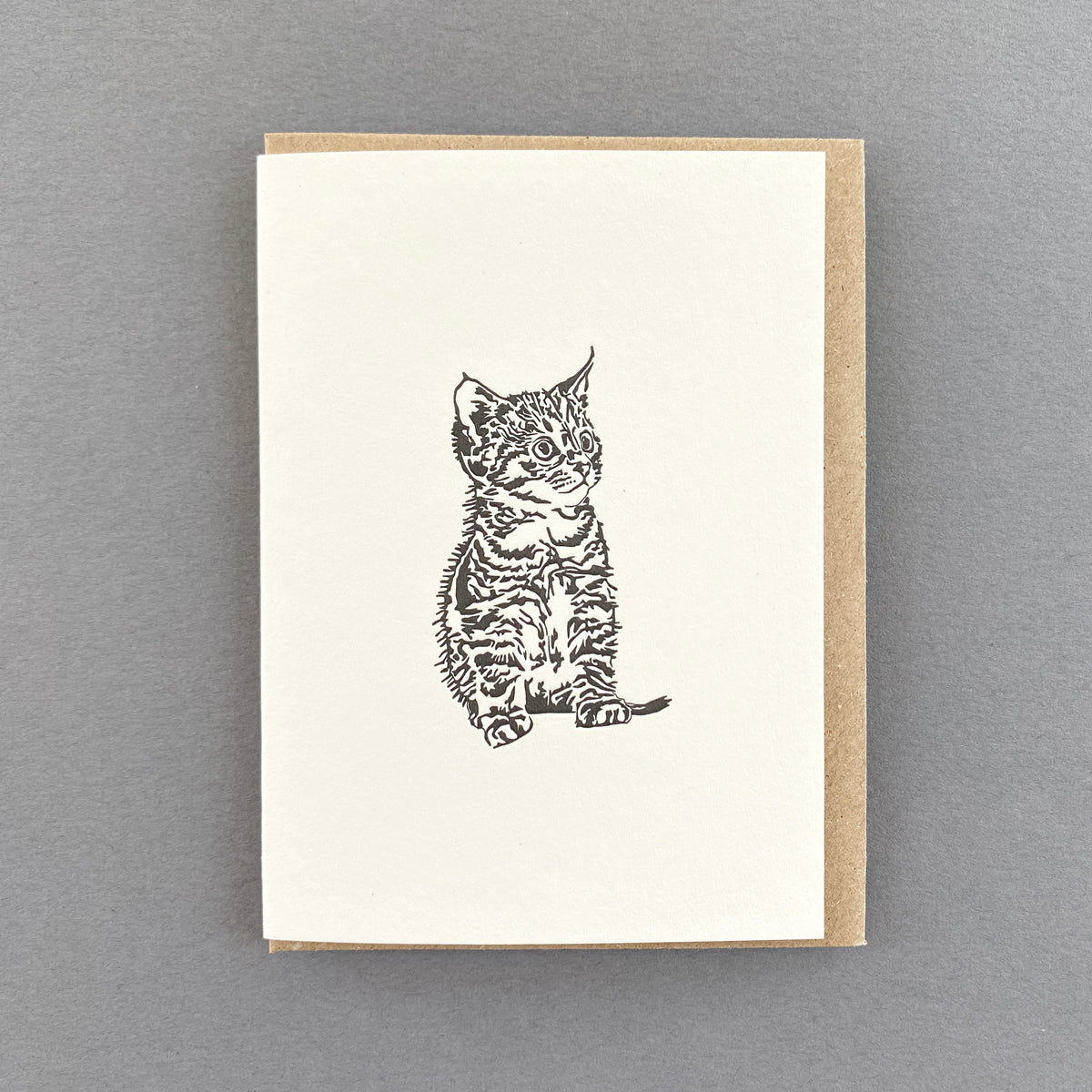 Maud Staring Pussycat Little Letterpress Notecard