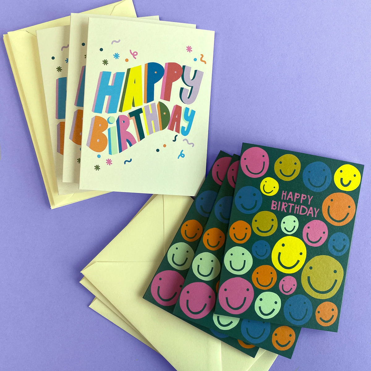 Raspberry Blossom Smiles & 3D Text Birthday Cards 6 Pack By Penny Black