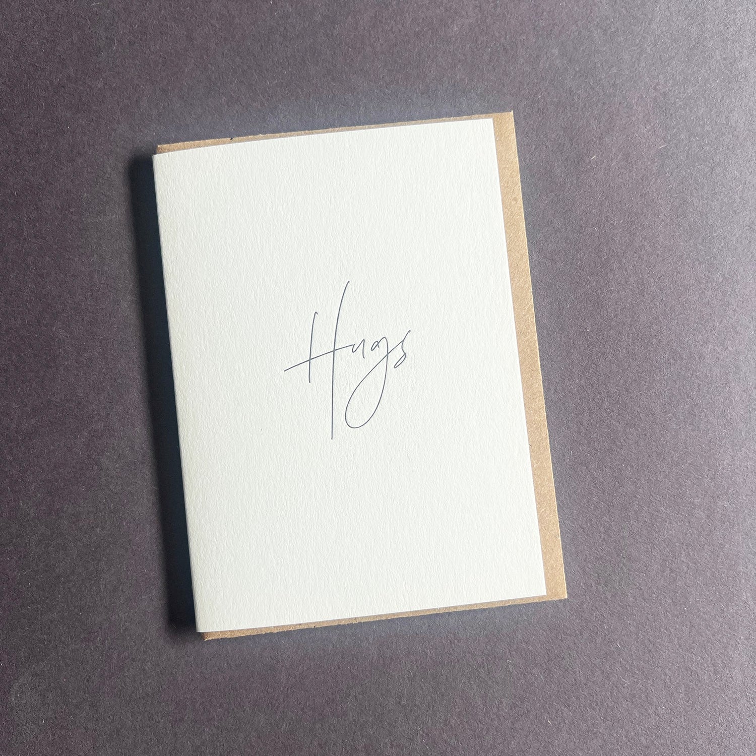 Hugs Calligraphy Little Letterpress Notecard by penny black