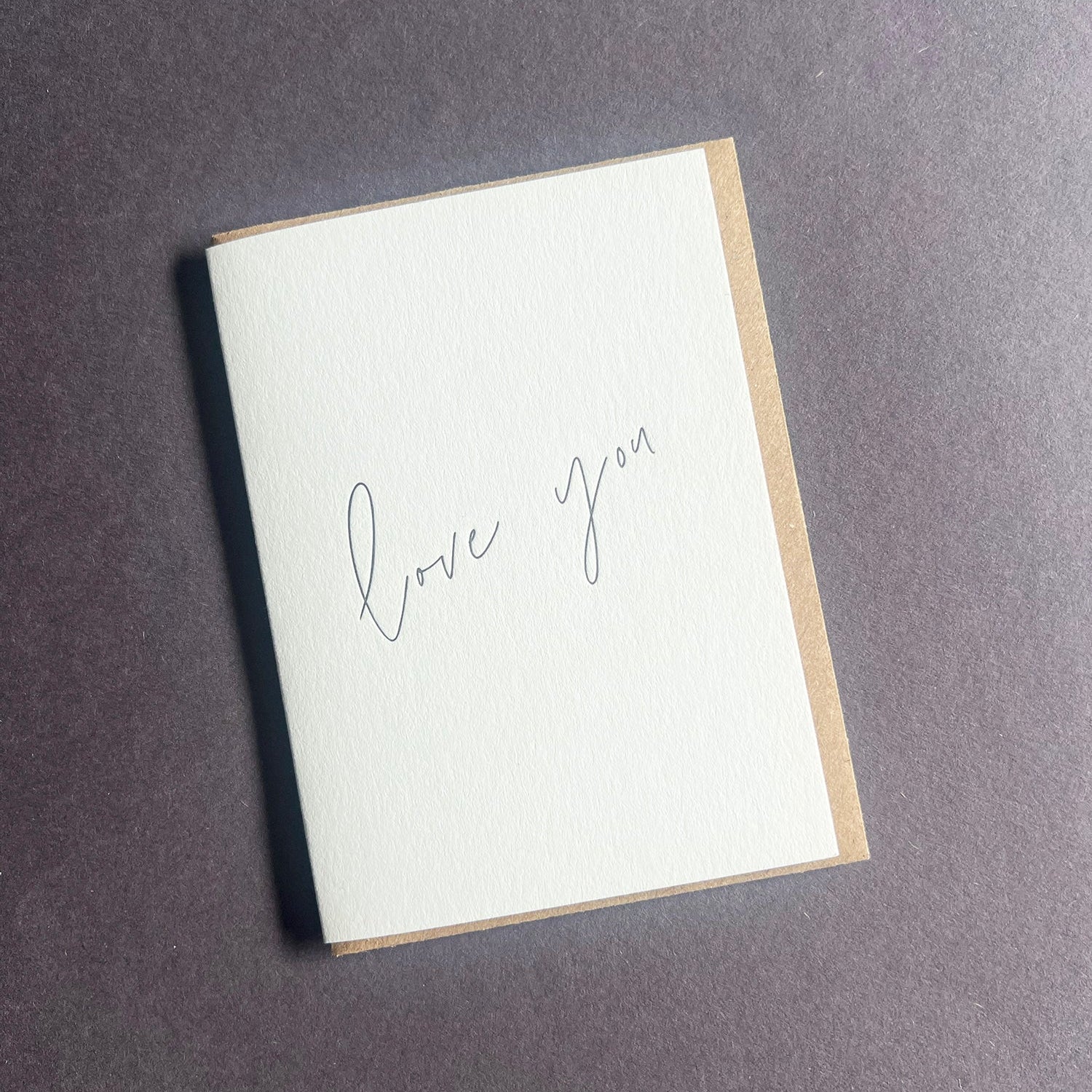 Love You Calligraphy Little Letterpress Notecard by penny black