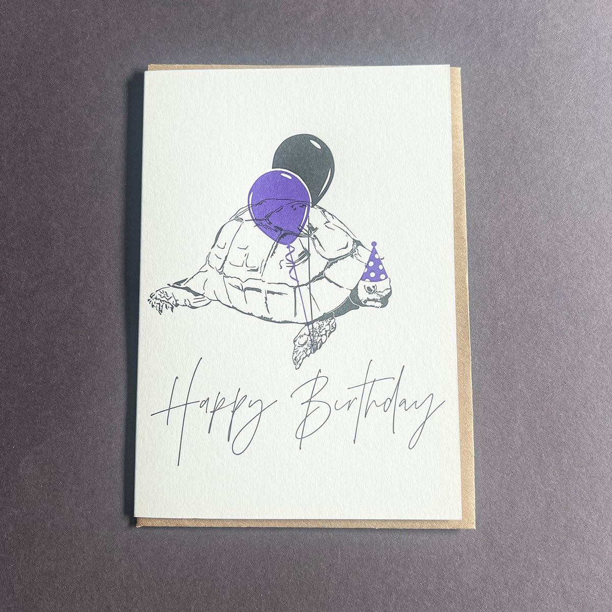 Party Tortoise Letterpress Birthday Card by penny black