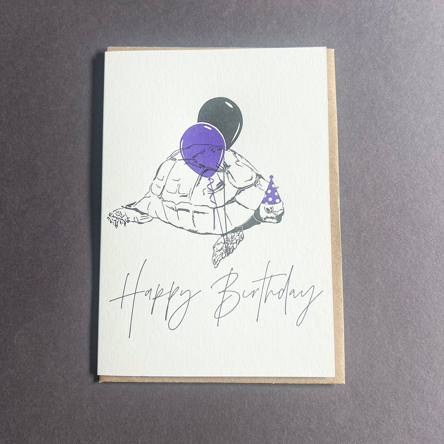 Party Tortoise Letterpress Birthday Card by penny black