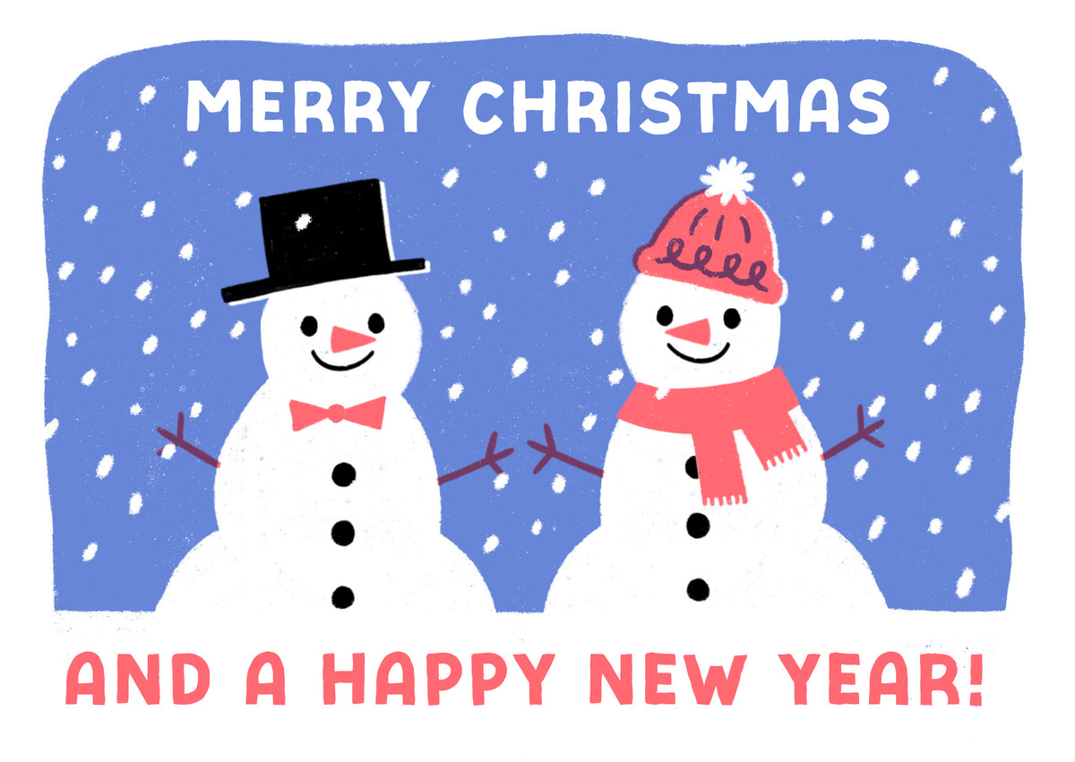 Snow Couple Letterpress Christmas Card By Penny Black