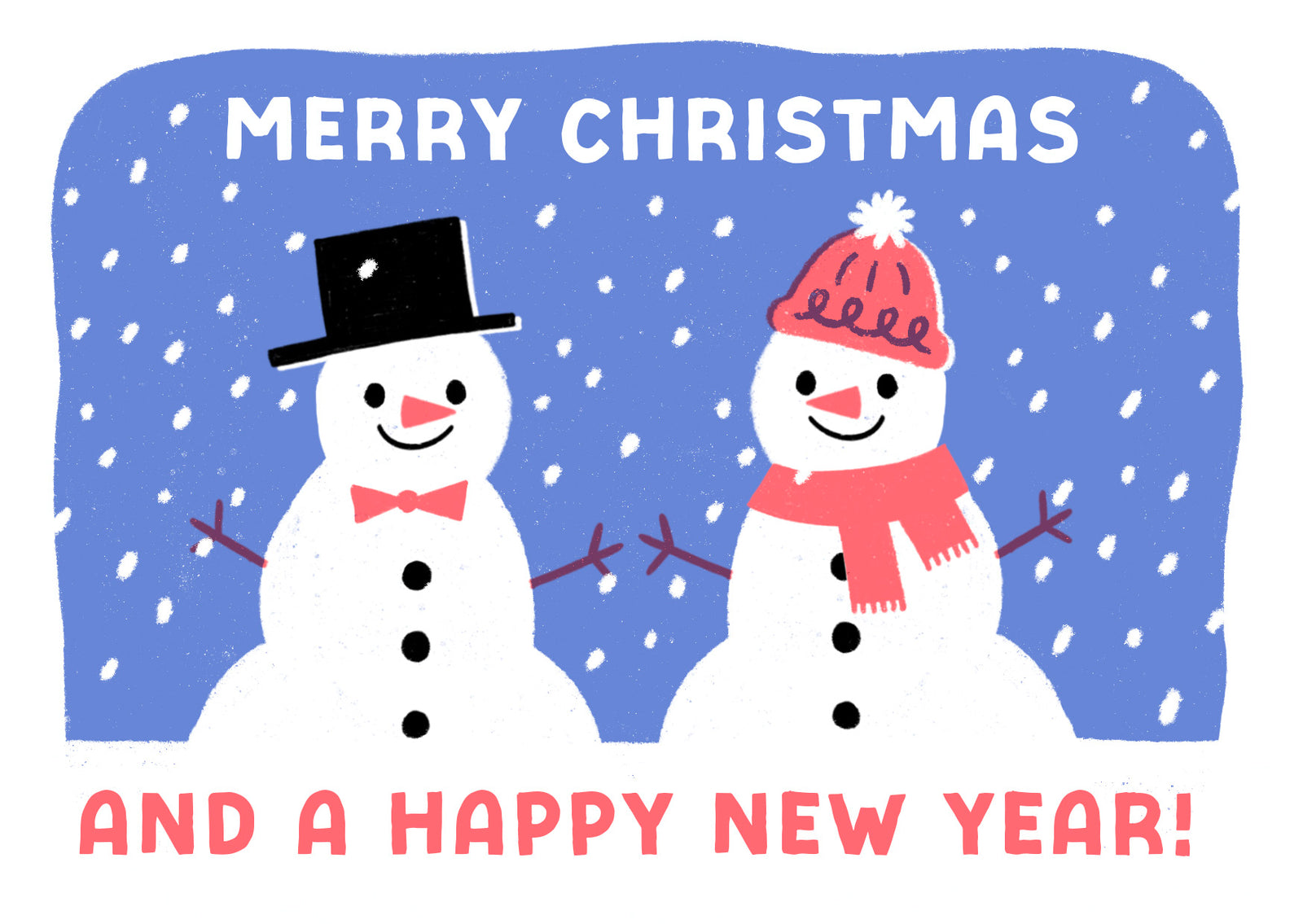 Snow Couple Letterpress Christmas Card By Penny Black