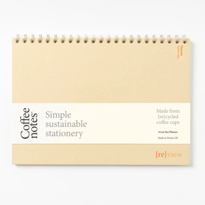 Coffeenotes Sustainable Recycled Seven Day Weekly Planner By Penny Black