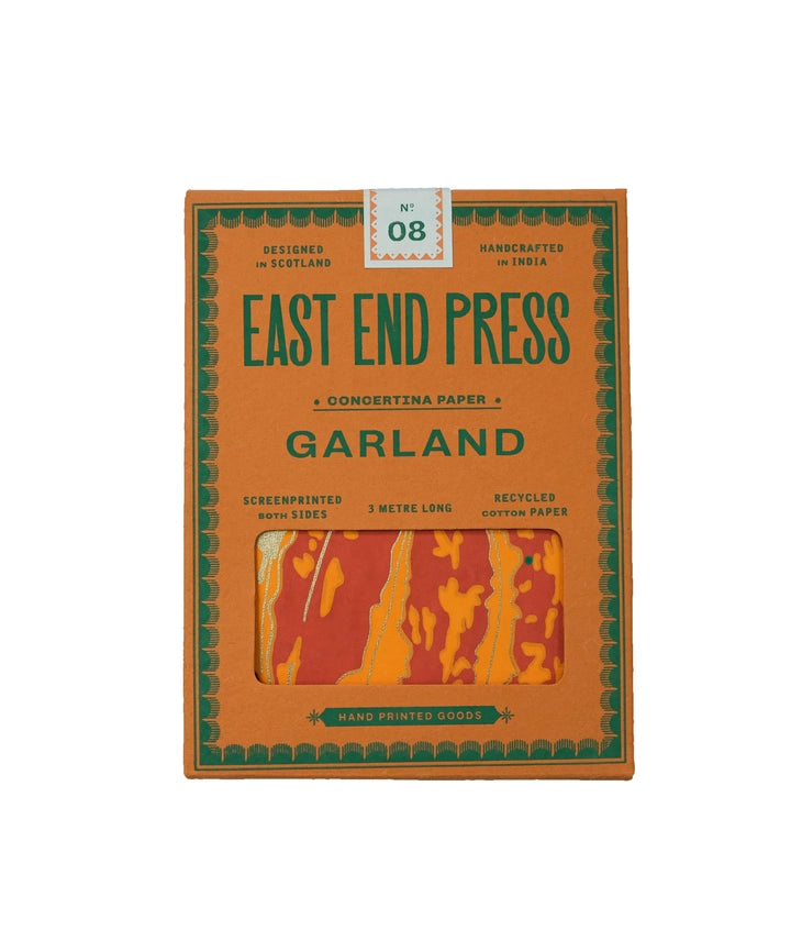 Pumpkins Gourds Screen Printed Concertina Garland in packaging by east end press at penny black