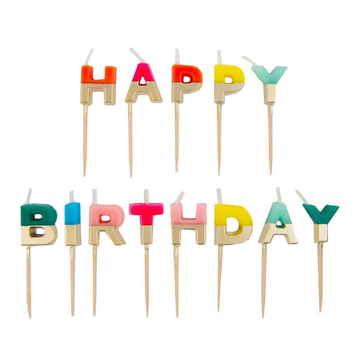 Happy Birthday Brights Letter Candles
