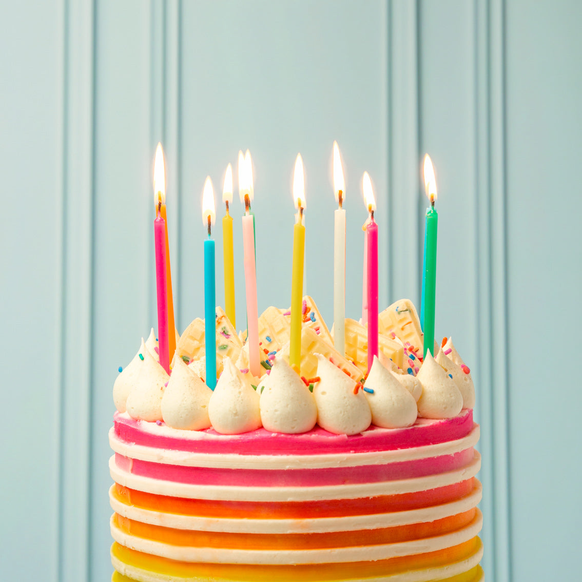 Rainbow Candles 16 Pk