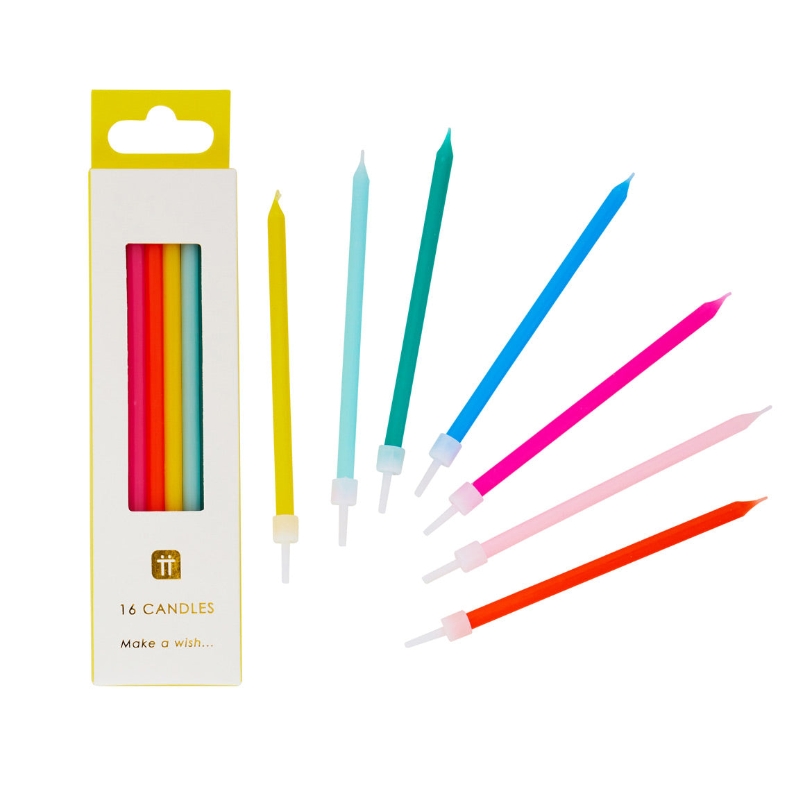 Rainbow Candles 16 Pk