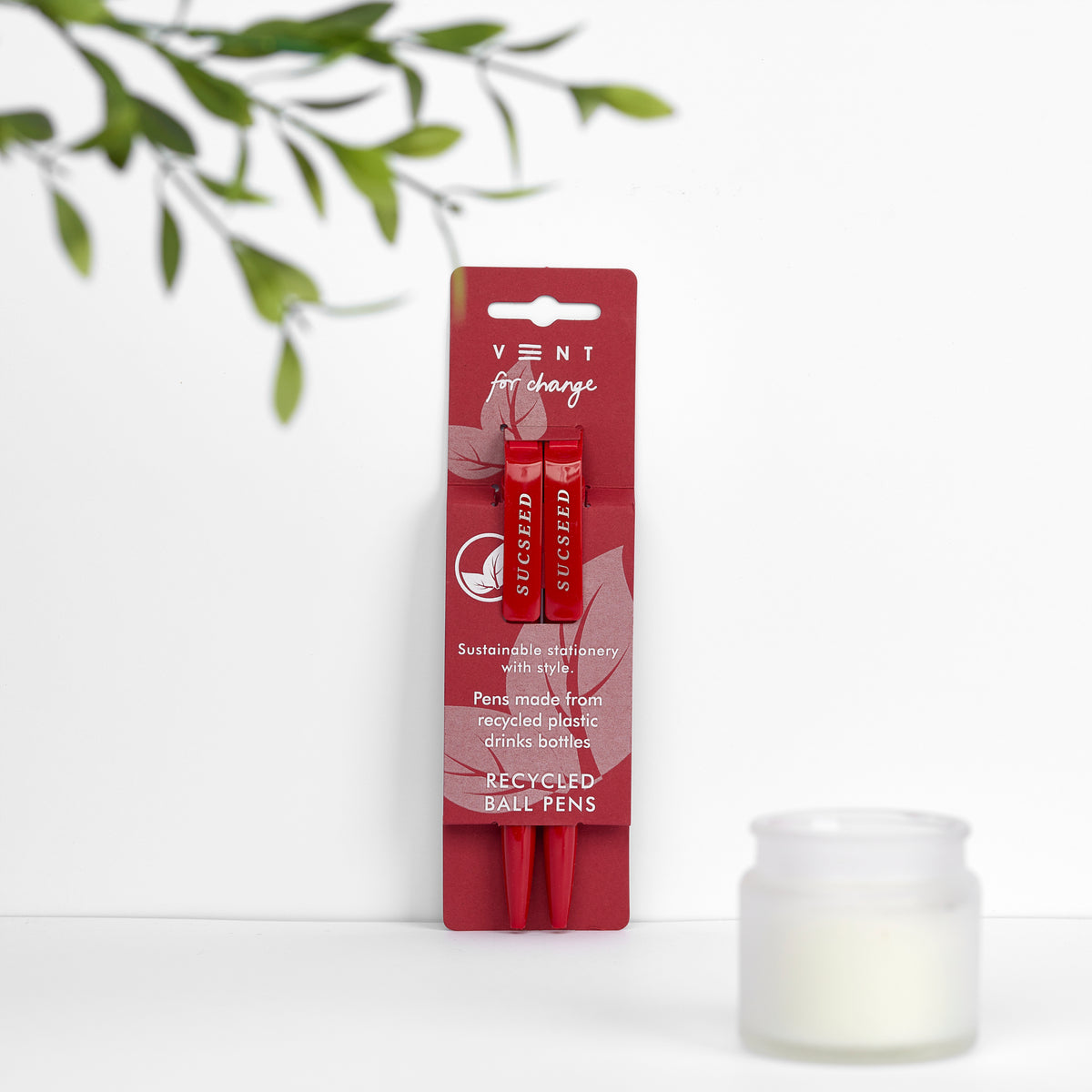 Sucseed Recycled Pen Set 2 Pk in cherry by penny black