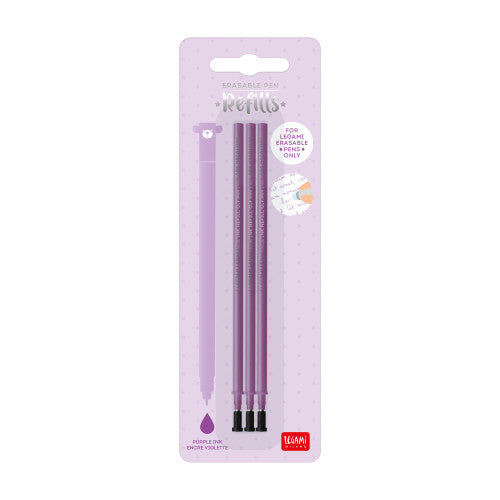 Legami Erasable Gel Pen Refills By Penny Black in purple