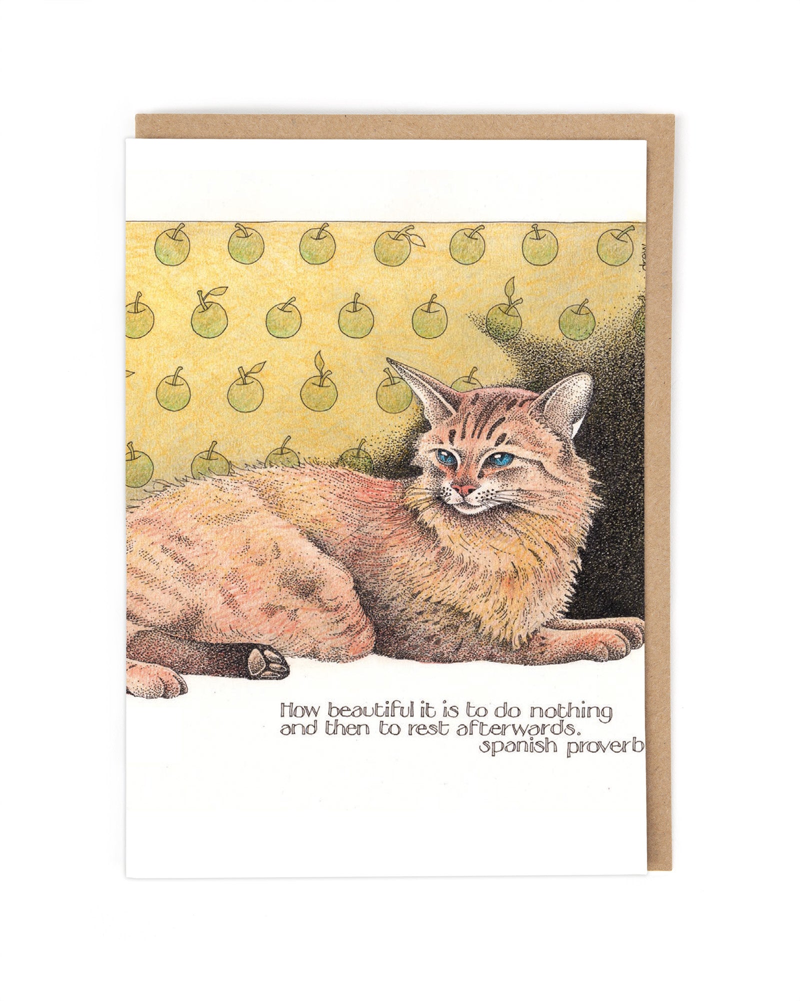 Do Nothing Cat Simon Drew Funny Card by penny black