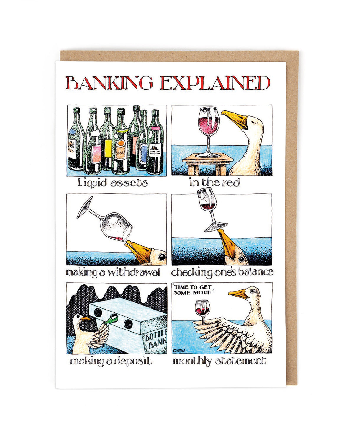 Banking Explained Goose Simon Drew Funny Card by penny black