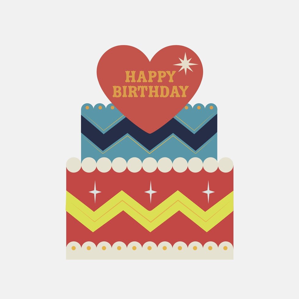 Retro Cake Die-Cut Mini Birthday Card By Penny Black