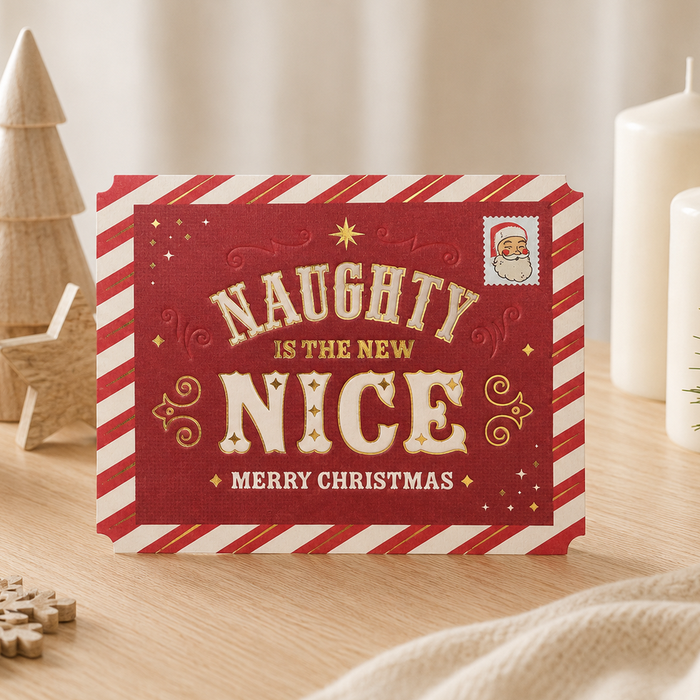 Naughty Is The New Nice Letter Die-Cut Mini Christmas Card By Penny Black