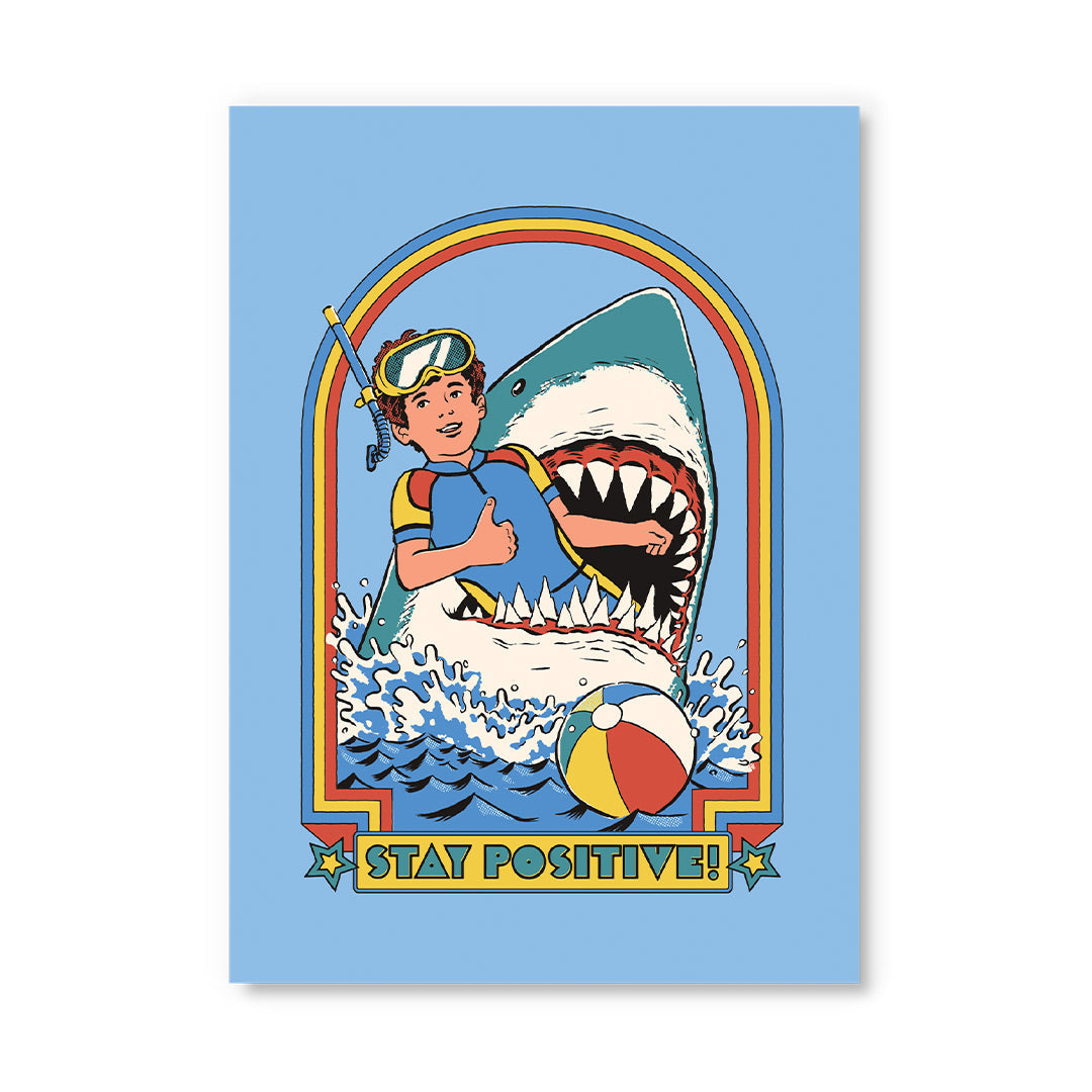 Steven Rhodes Stay Positive Funny Postcard By Penny Black