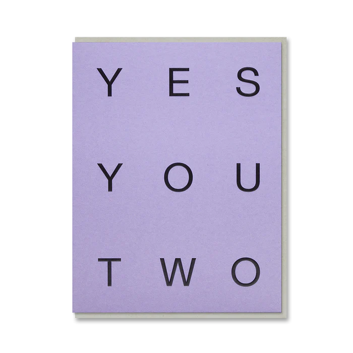 Yes You Two Letterpress Wedding Card By Penny Black