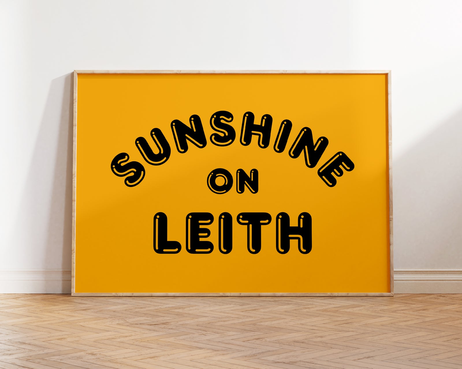 Sunshine On Leith Typographic A4 Art Print By Penny Black