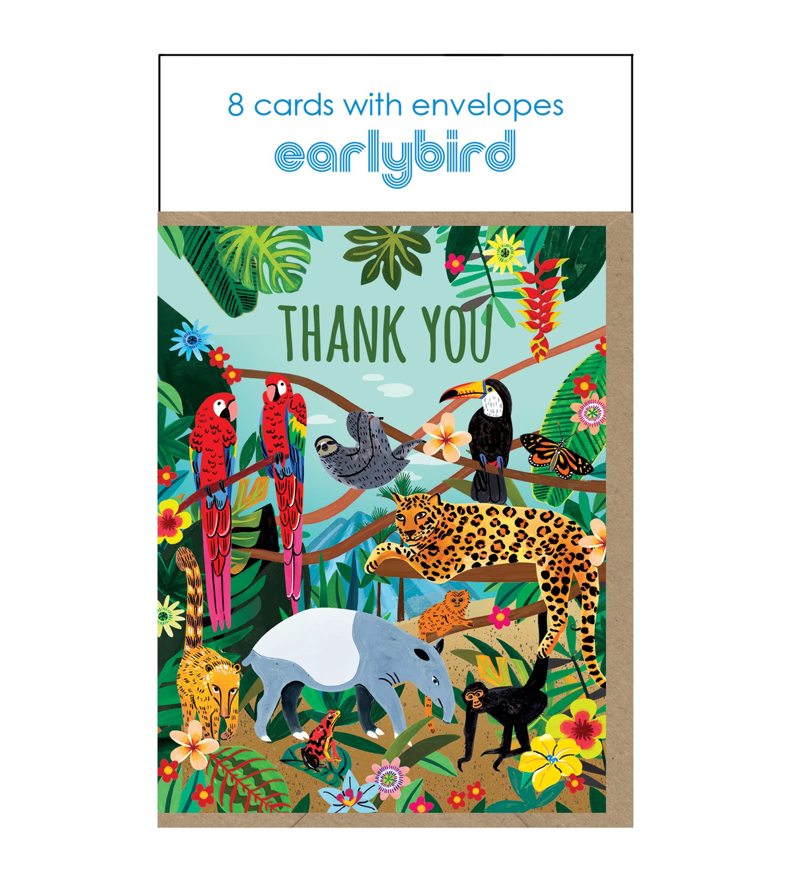 In The Jungle Thank You Cards Pack Of 8 By Penny Black