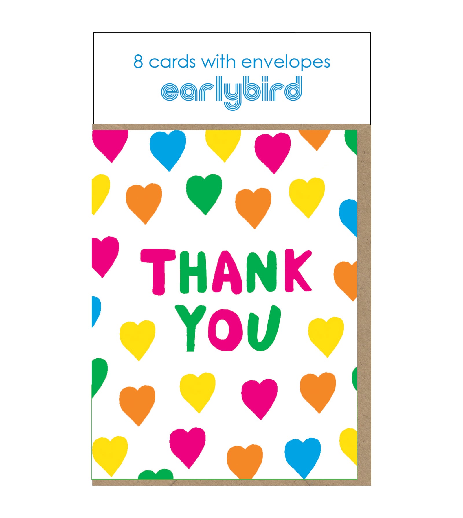 Colourful Hearts Thank You Cards Pack Of 8 By Penny Black