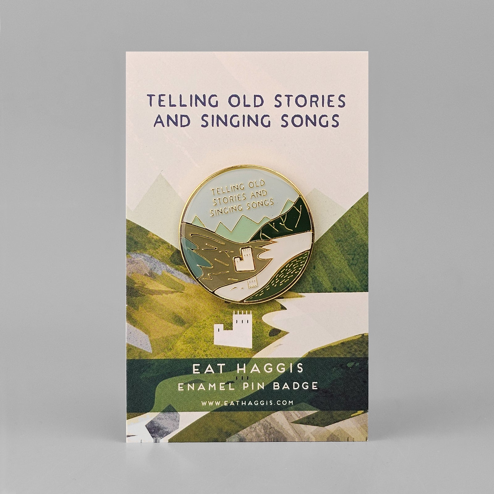 Telling Old Stories Scottish Enamel Pin By Penny Black