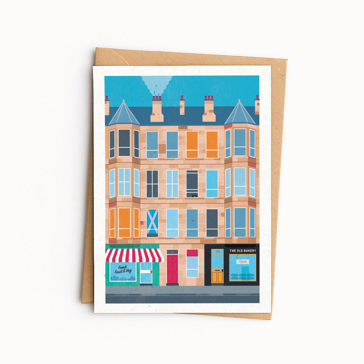 Colourful Scottish Tenement Card By Penny Black