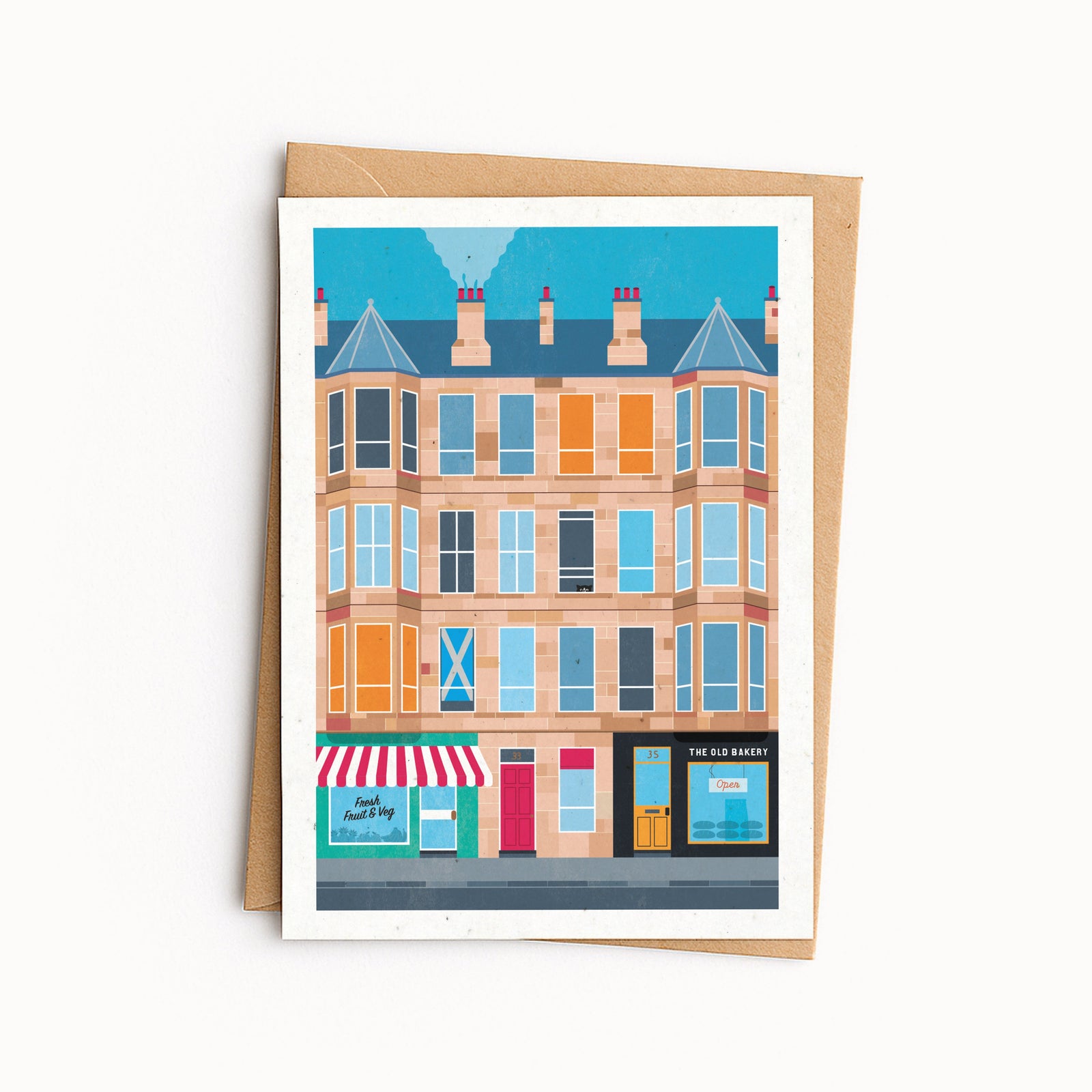 Colourful Scottish Tenement Card By Penny Black