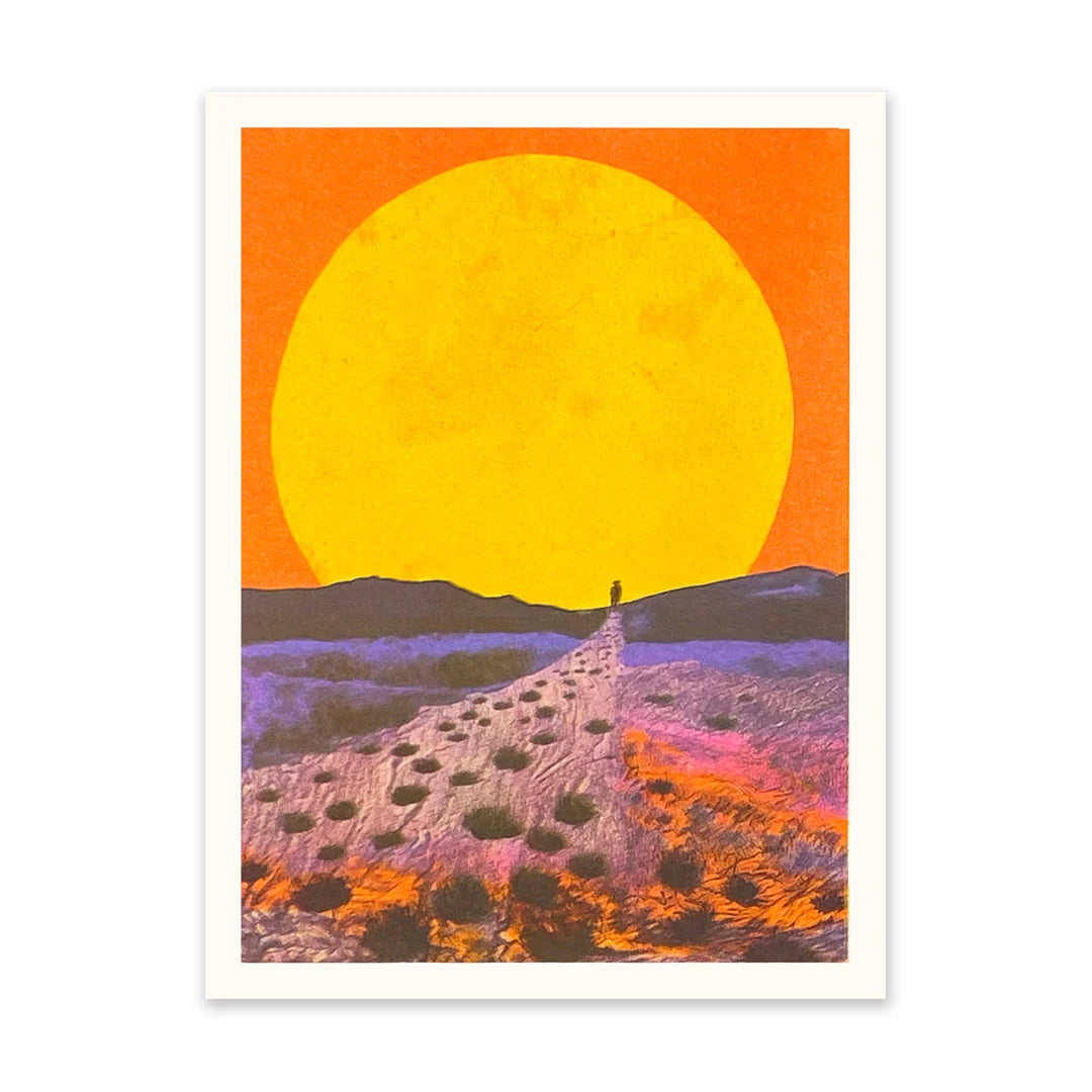 Red Sunset Landscape Riso Print | Penny Black