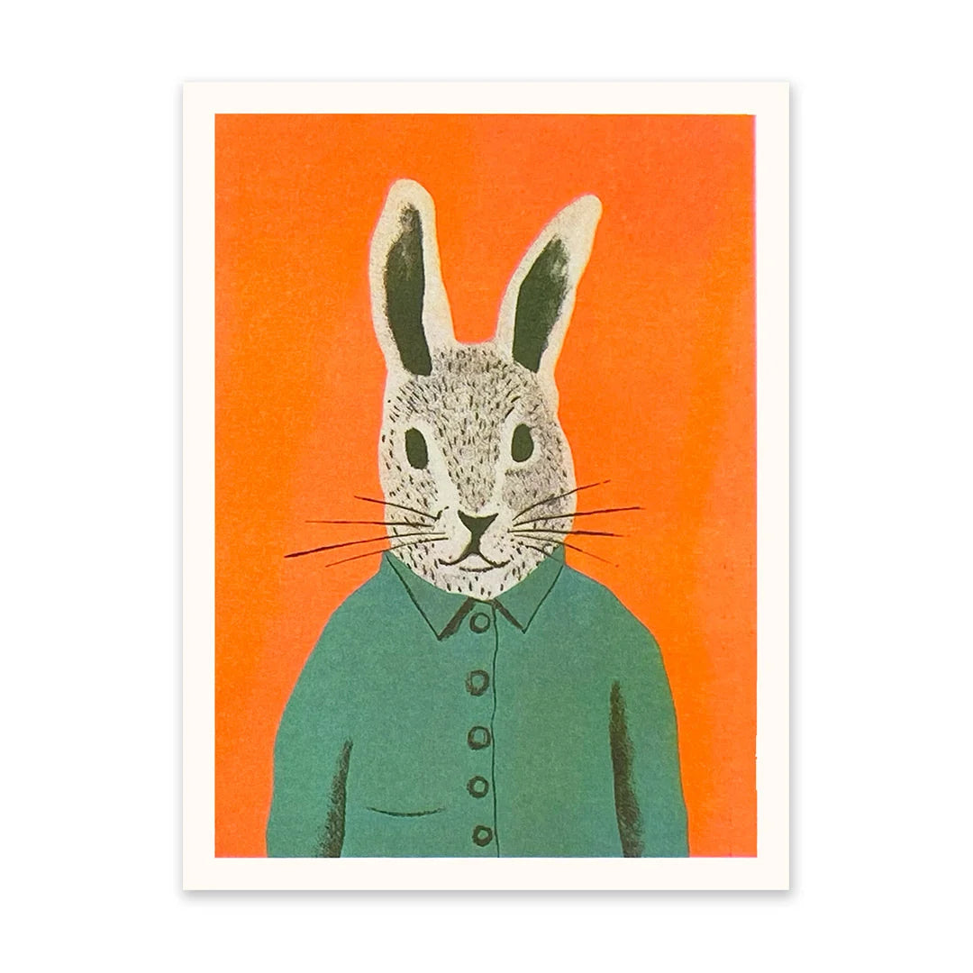 Neon Rabbit Riso Print | Penny Black