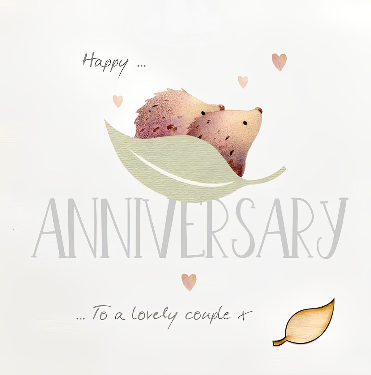 Hedgehog Couple In Leaf Anniversary Card from Penny Black