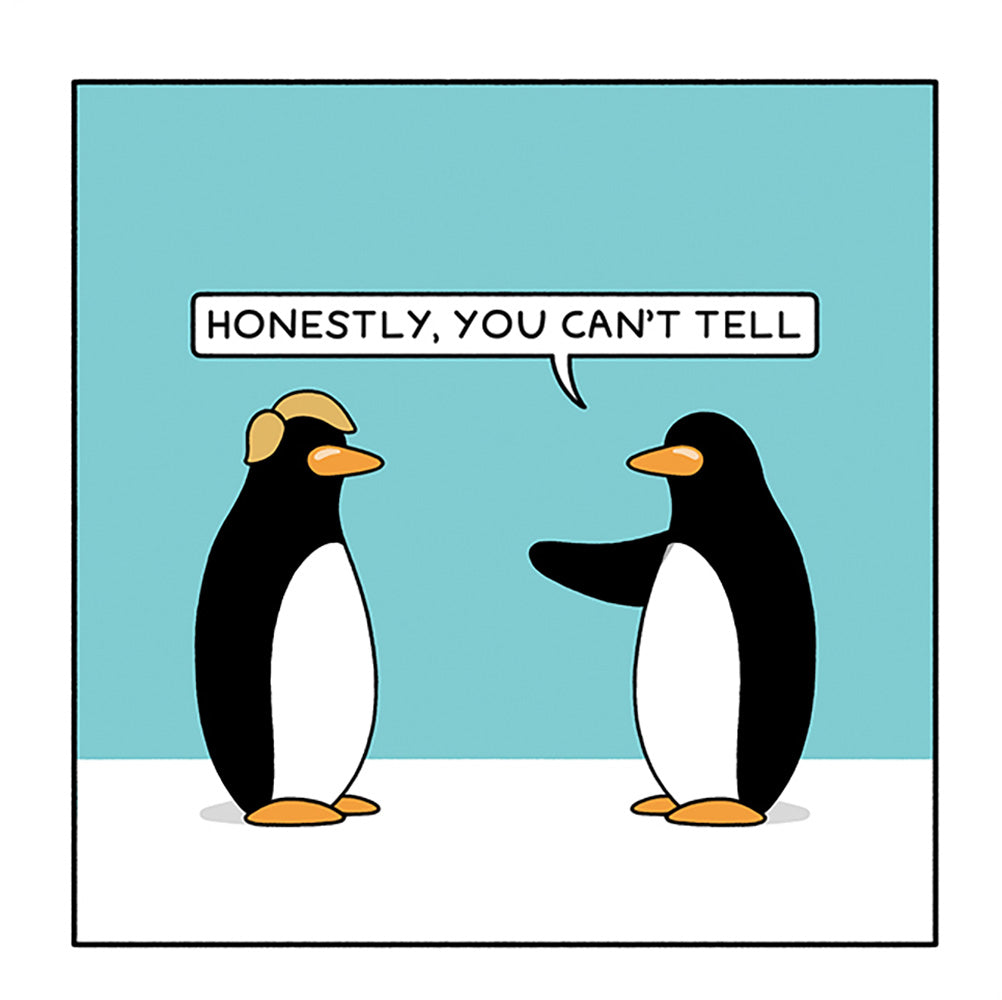 Honestly Can’t Tell Penguins Funny Card from Penny Black