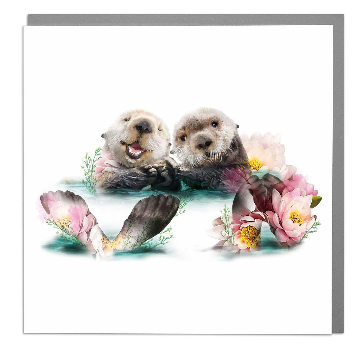 Sea Otters With Flowers Card from Penny Black