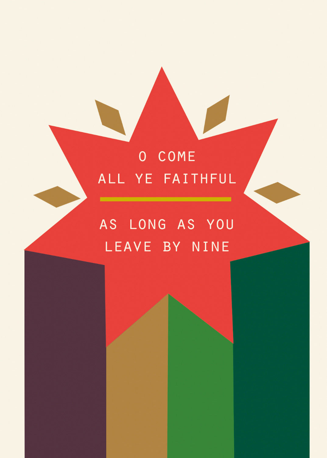 Leave By Nine Funny Christmas Card By Penny Black