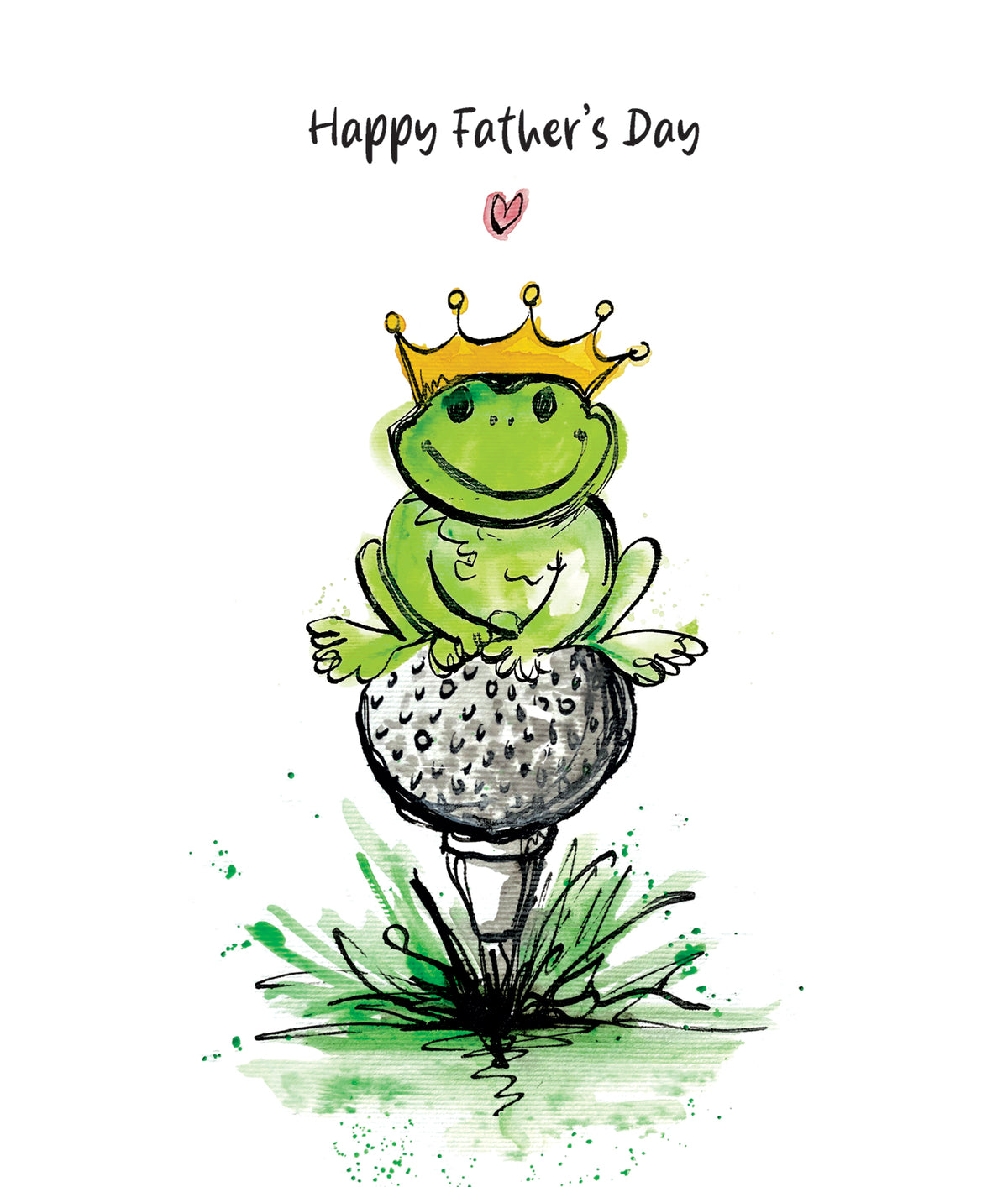 Golfing Crowned Frog Father's Day Card By Penny Black