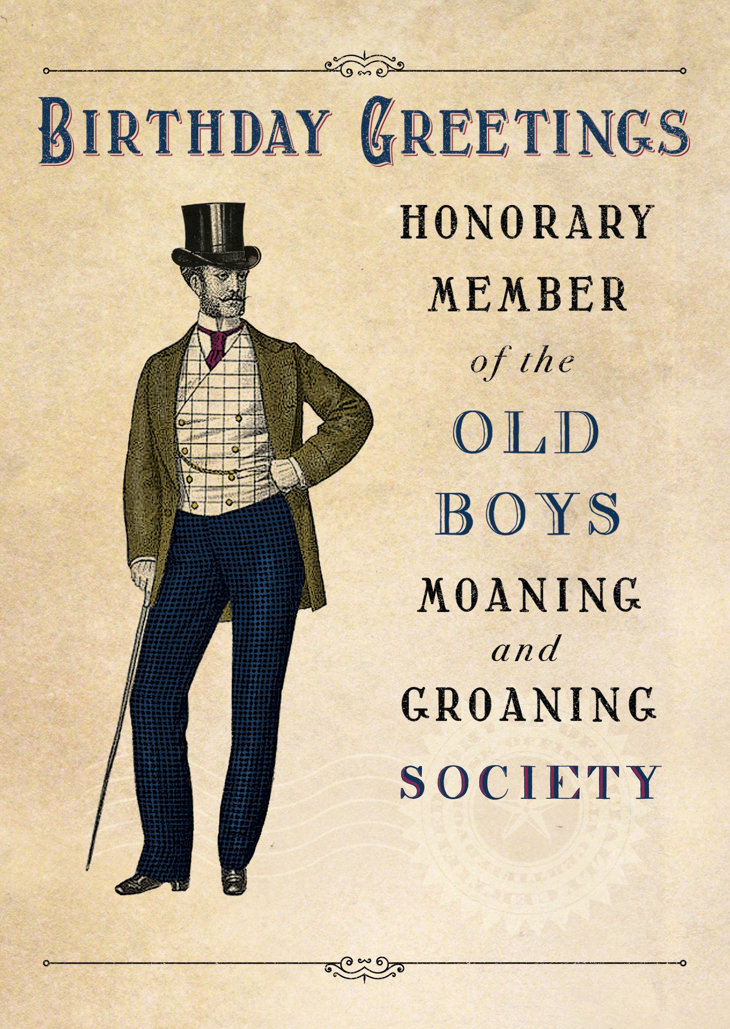 Moaning And Groaning Society Funny Birthday Card from Penny Black