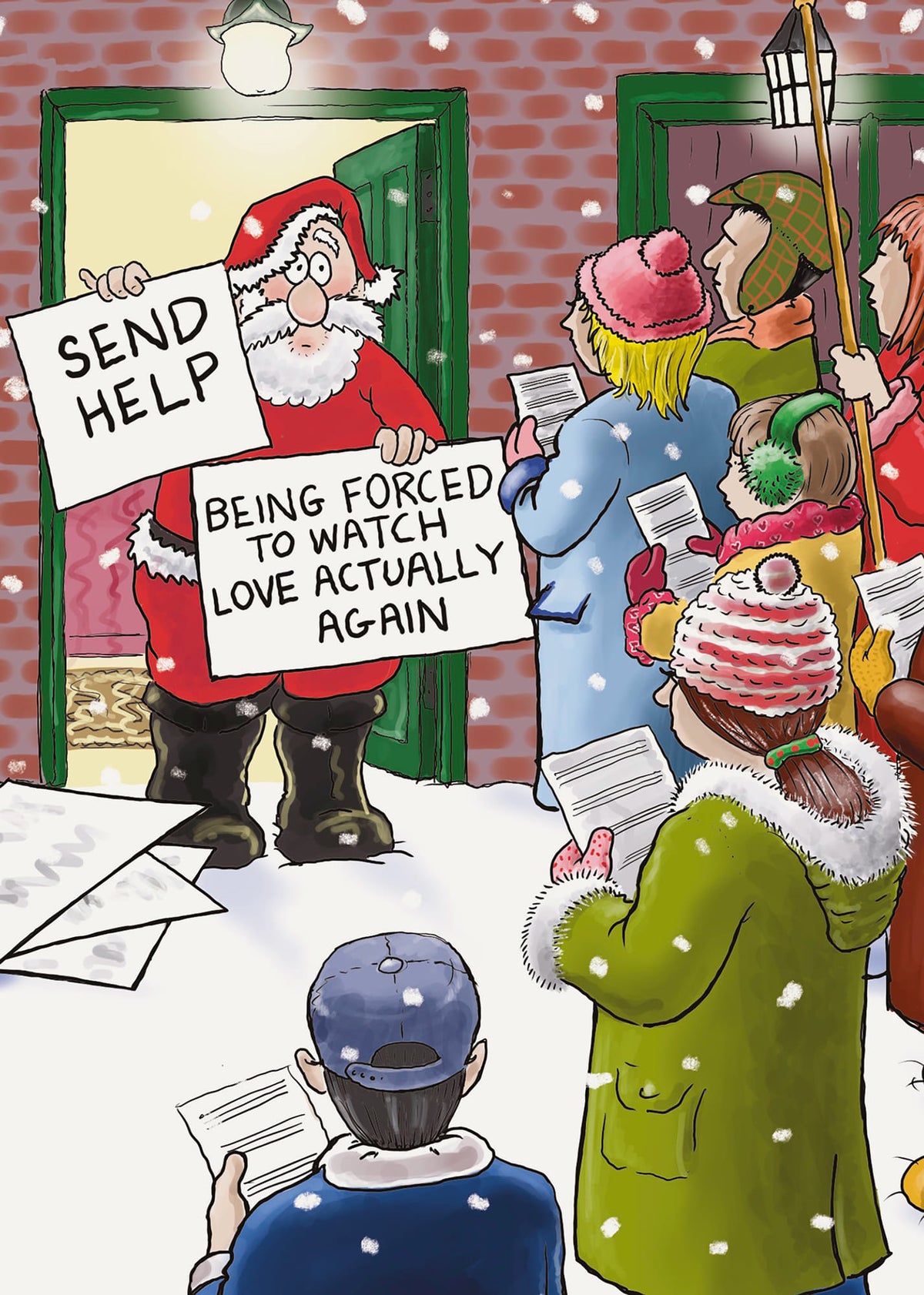Send Help Love Actually Again Funny Christmas Card By Penny Black