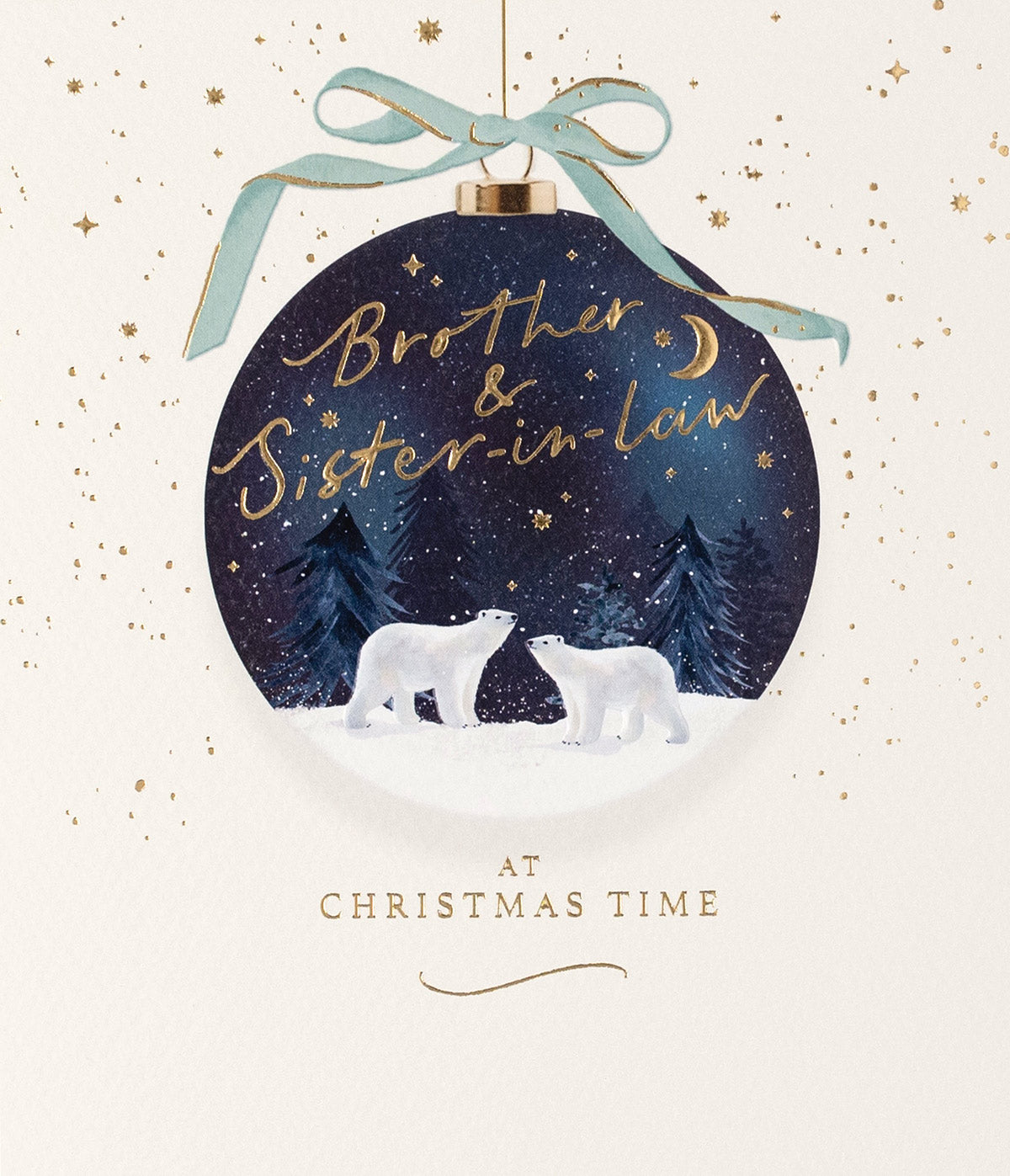 Polar Bear Bauble Brother & Sister In Law Christmas Card By Penny Black