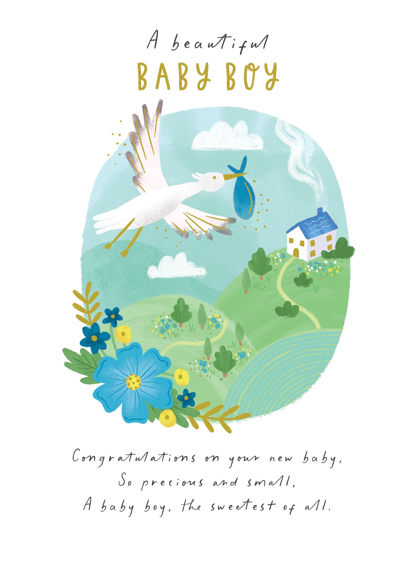 Baby Boy Stork Sweetest Of All Card from Penny Black