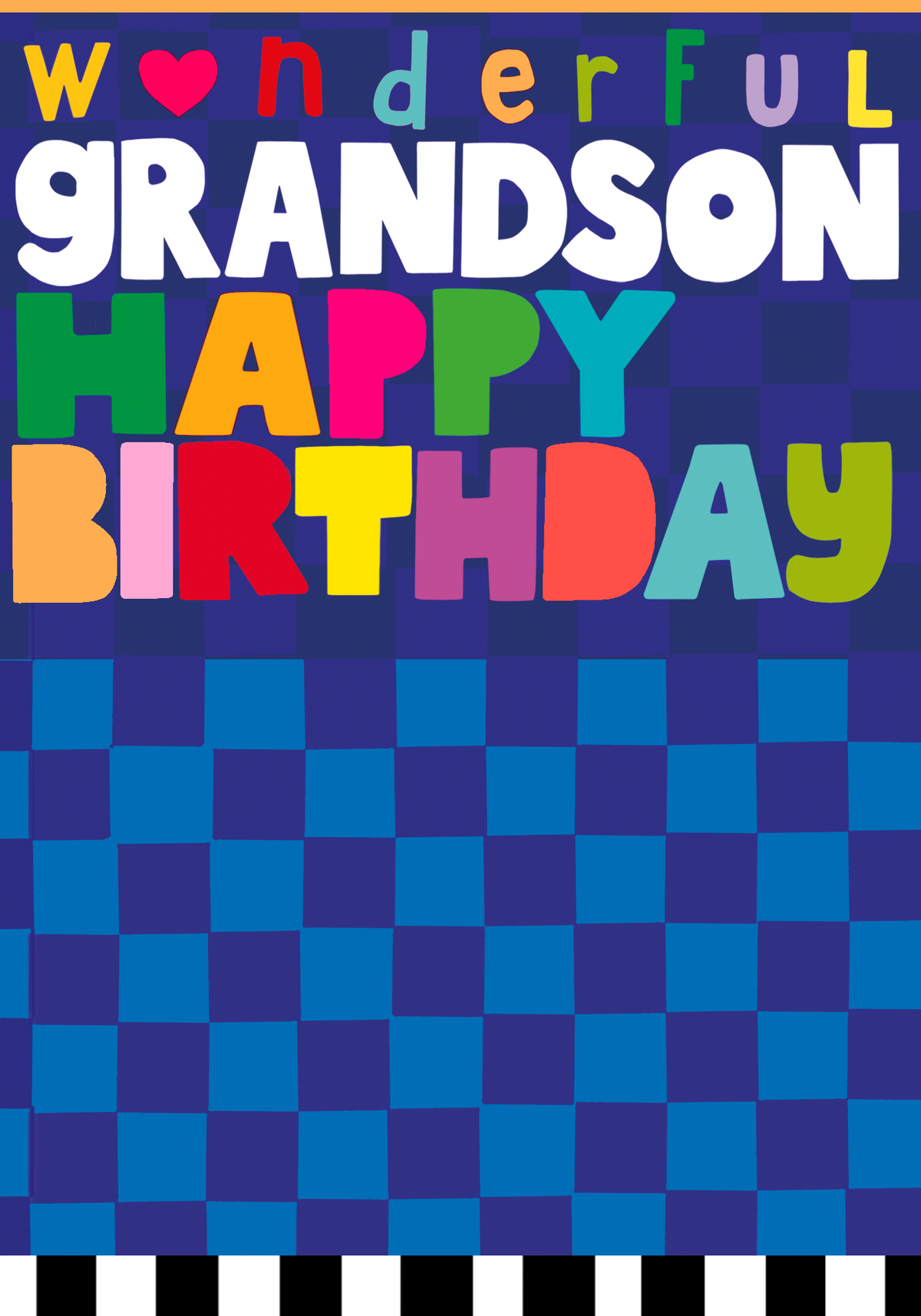 Checkerboard Wonderful Grandson Birthday Card at Penny Black