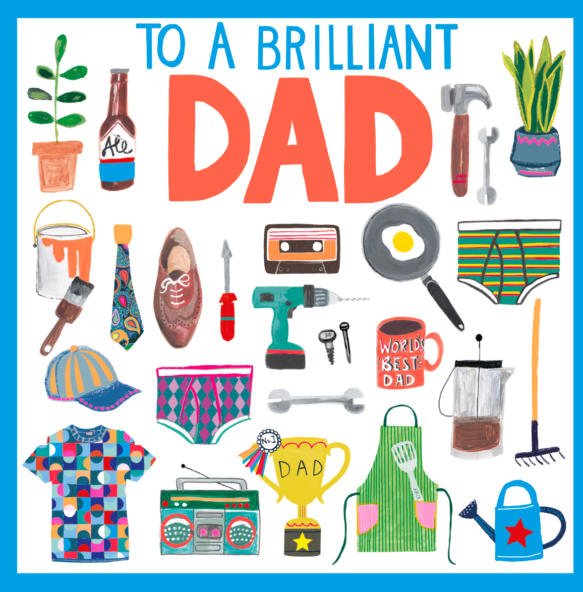To A Brilliant Dad Icons Paper Salad Father's Day Card By Penny Black