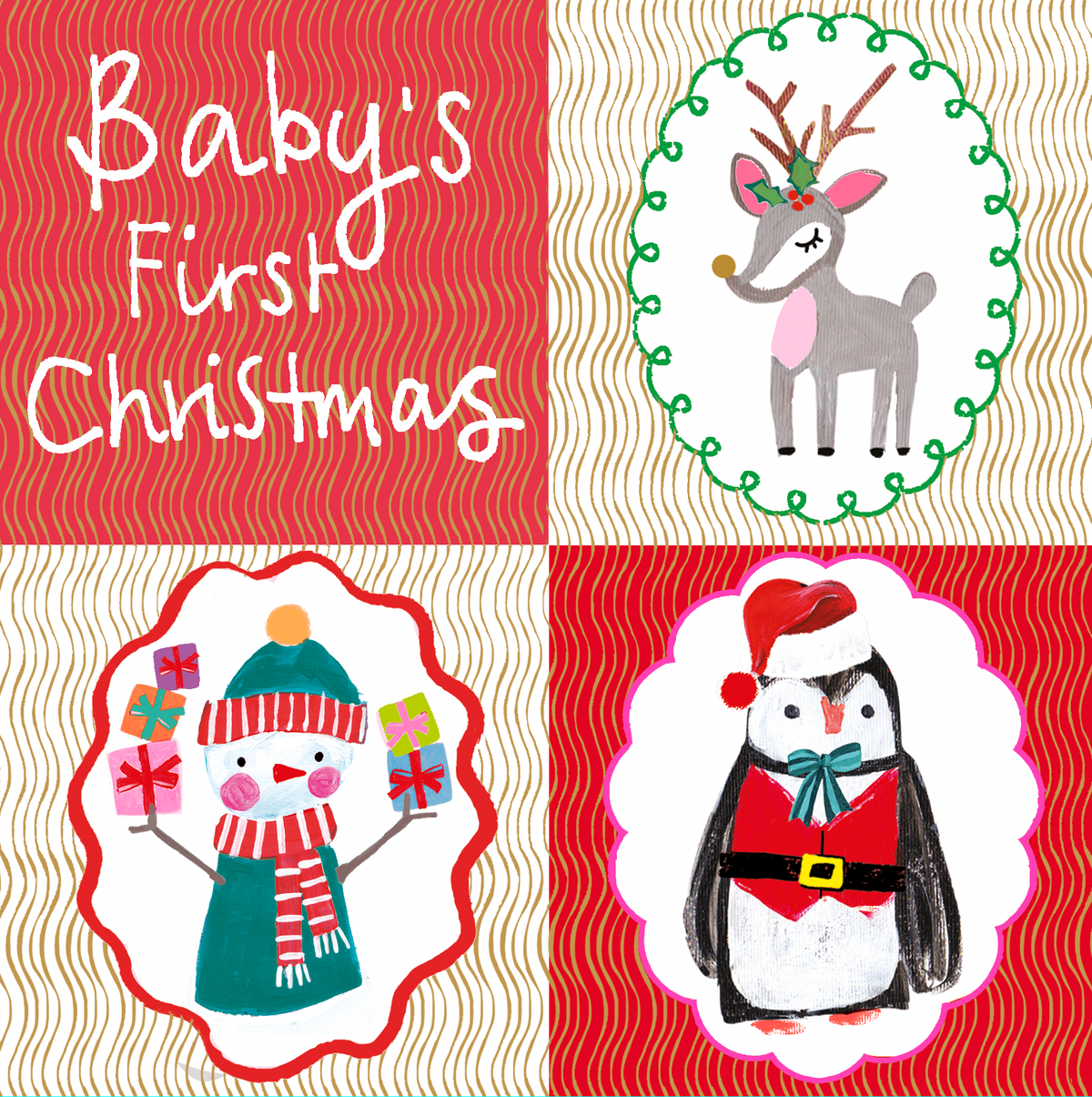 Baby's First Christmas Festive Cameos Christmas Card By Penny Black