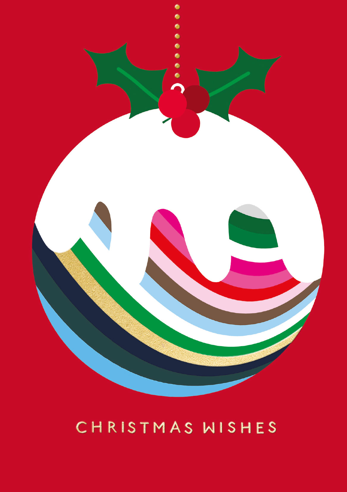Stripy Figgy Pudding Christmas Wishes Card By Penny Black