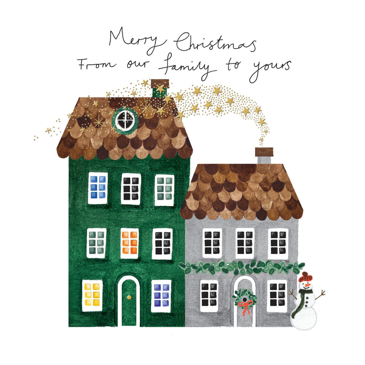 From Our Family To Yours Starry Christmas Houses Card By Penny Black