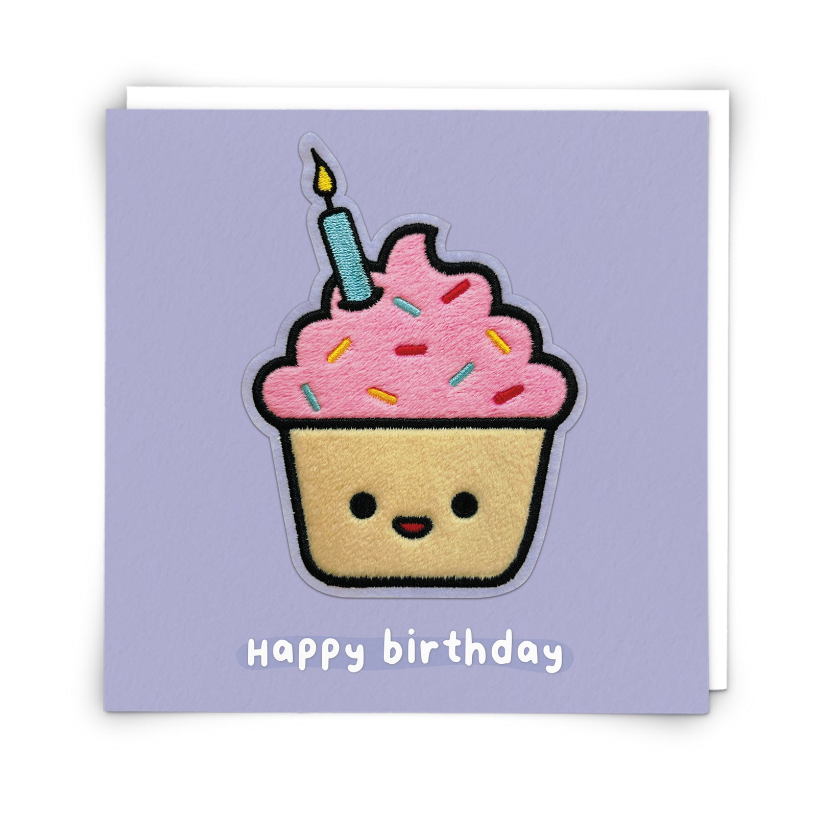 Kawaii Cupcake Embroidered Patch Birthday Card from Penny Black