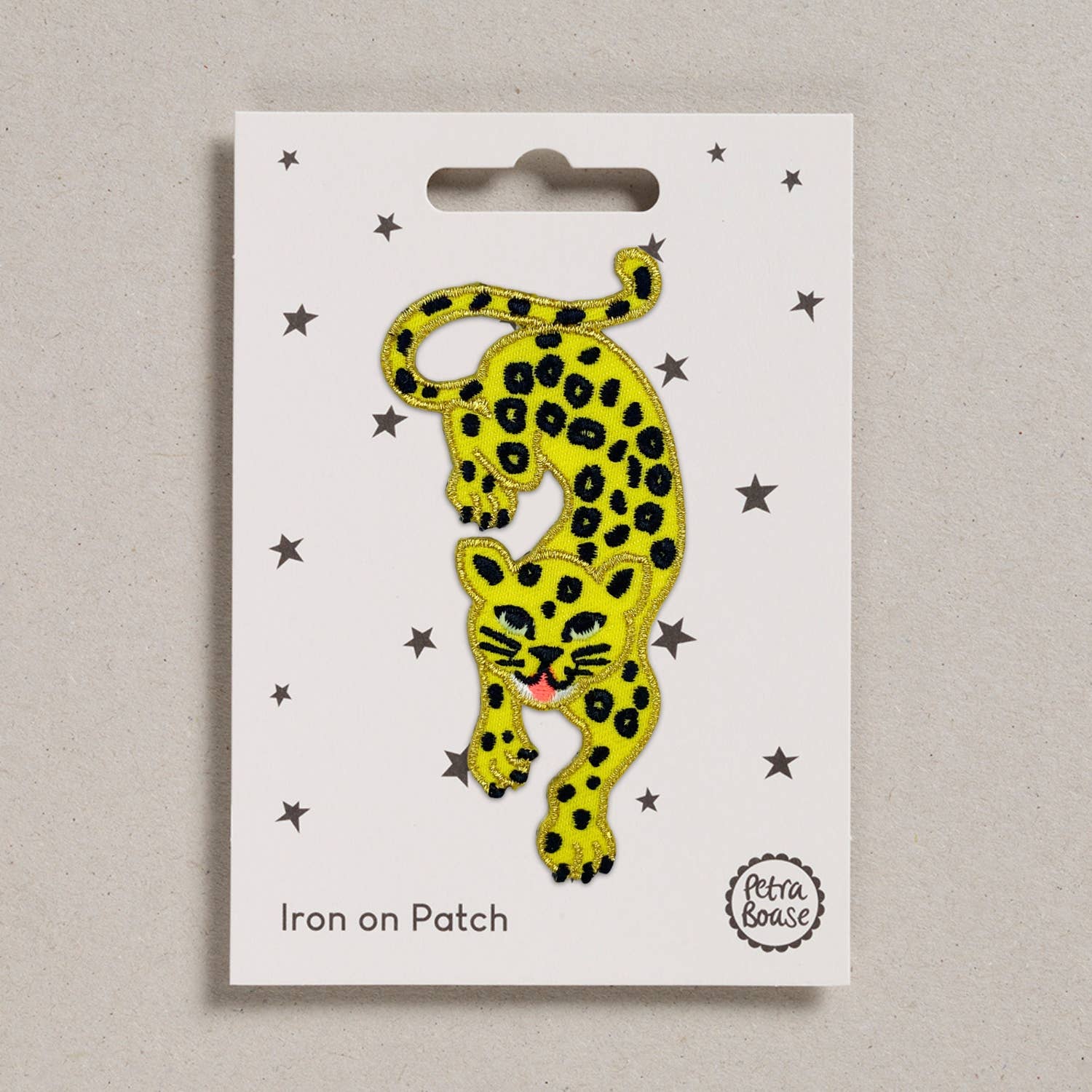 Colourful Iron on Patch - Leaping Leopard by penny black