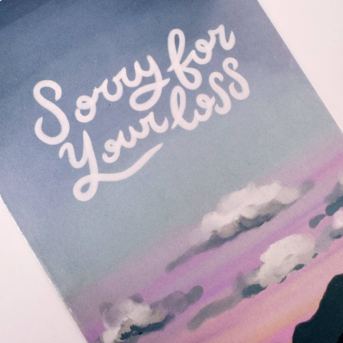Sorry For Your Loss Dusky Skies Condolence Card by penny black close up
