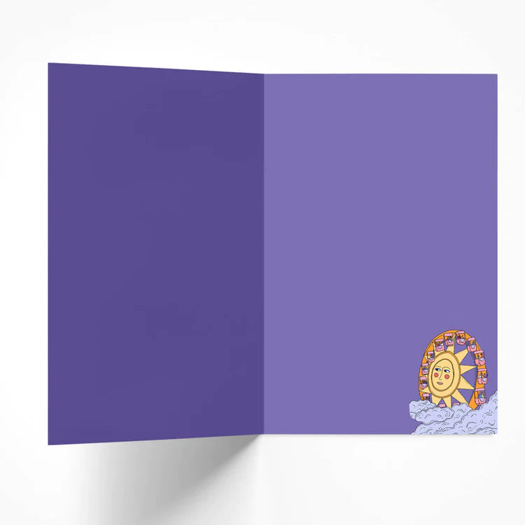 Another Ride Around the Sun Big Wheel Birthday Card by penny black showing inside illustration